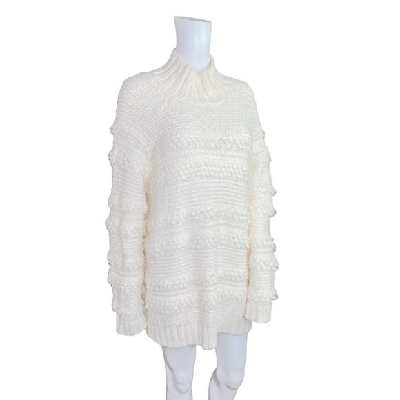 Lou & Grey Ivory Snow Bird Chunky Knit  Sweater Alpaca Blend Size Large - Picture 4 of 10